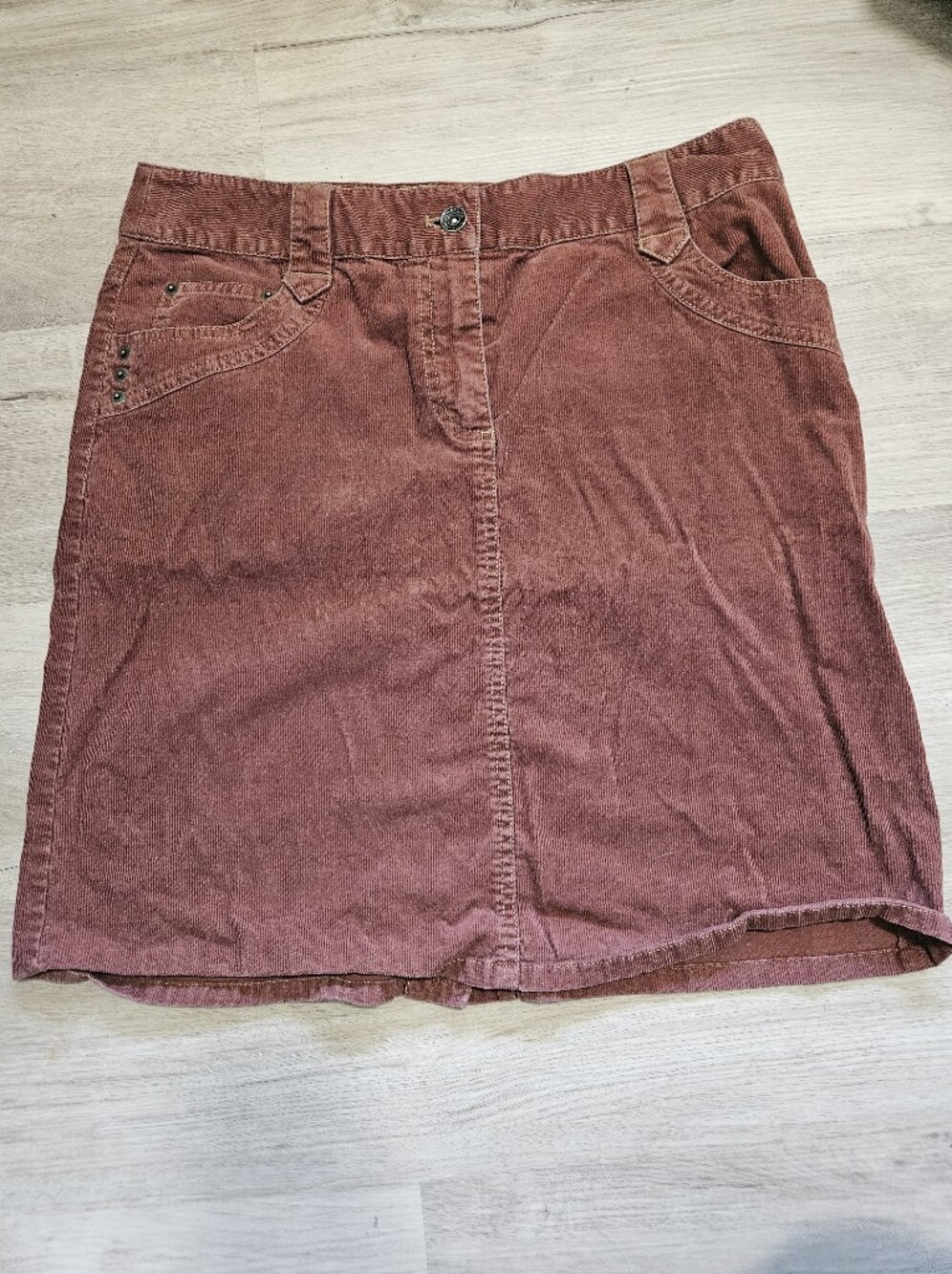 Harold's Brown Corduroy Mini Skirt Size 10 Cotton Spandex Fall Vintage